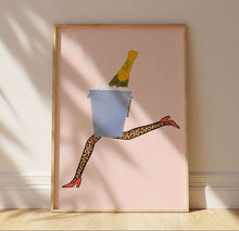 Champagne Girl Print