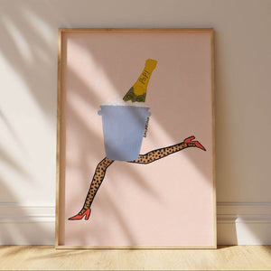 Champagne Girl Print