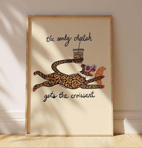 Cheetah And The Croissant Print