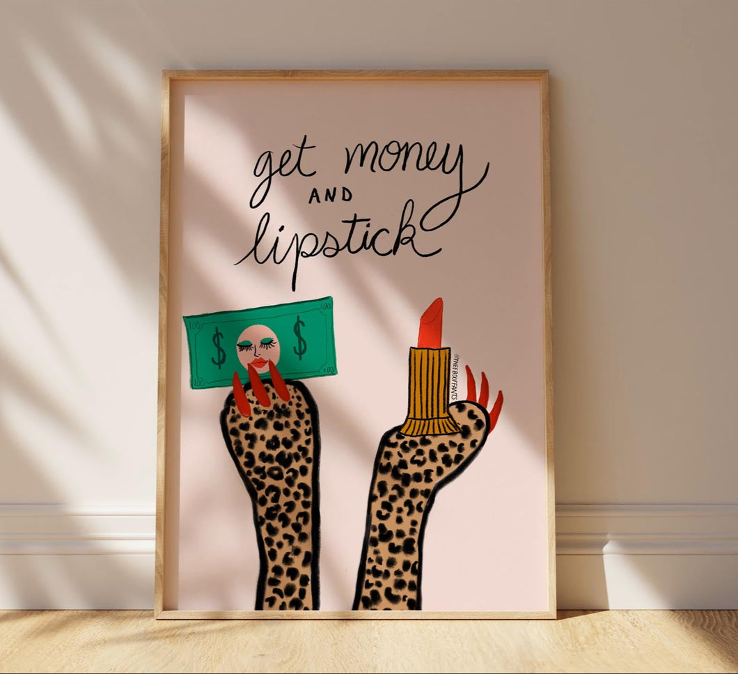 Get Money And Lipstick Print