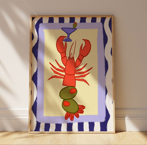 Martini Lobster Print