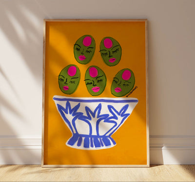 Sassy Olives In A Bowl Print