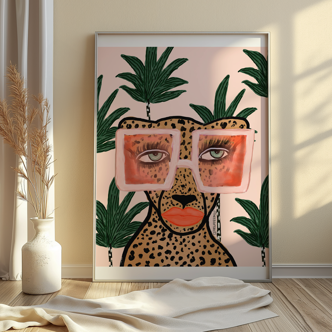 Tropical Glam Cat Print