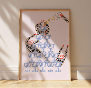 Wild Creature Champagne Tower Print
