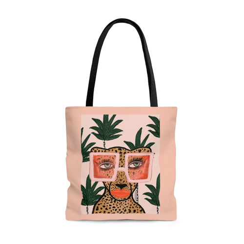 Tropical Glam Cat Tote Bag