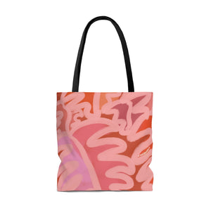 Leaves In Pink Tote Bag